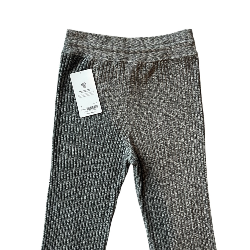 Athleta Revolve Pant Gray Heathered Ribbed Flare Leg Size M NWT - Picture 6 of 9